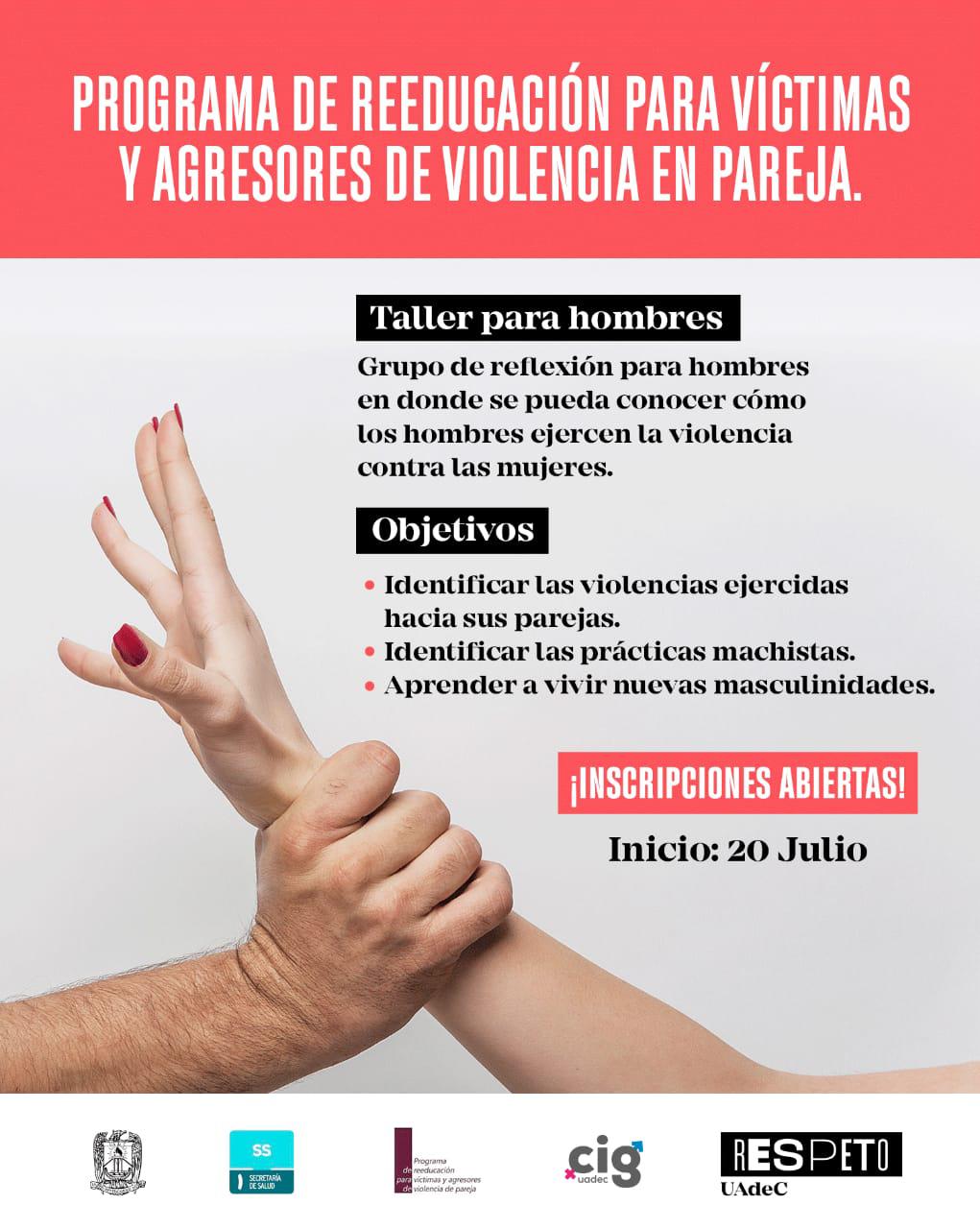 Convoca UAdeC a Talleres de Reeducacioěn para Viěctimas y Agresores de Violencia en Pareja 1