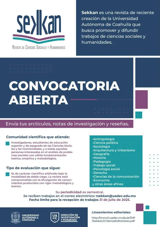 Revista Universitaria de Ciencias Sociales y Humanidades Sekkan