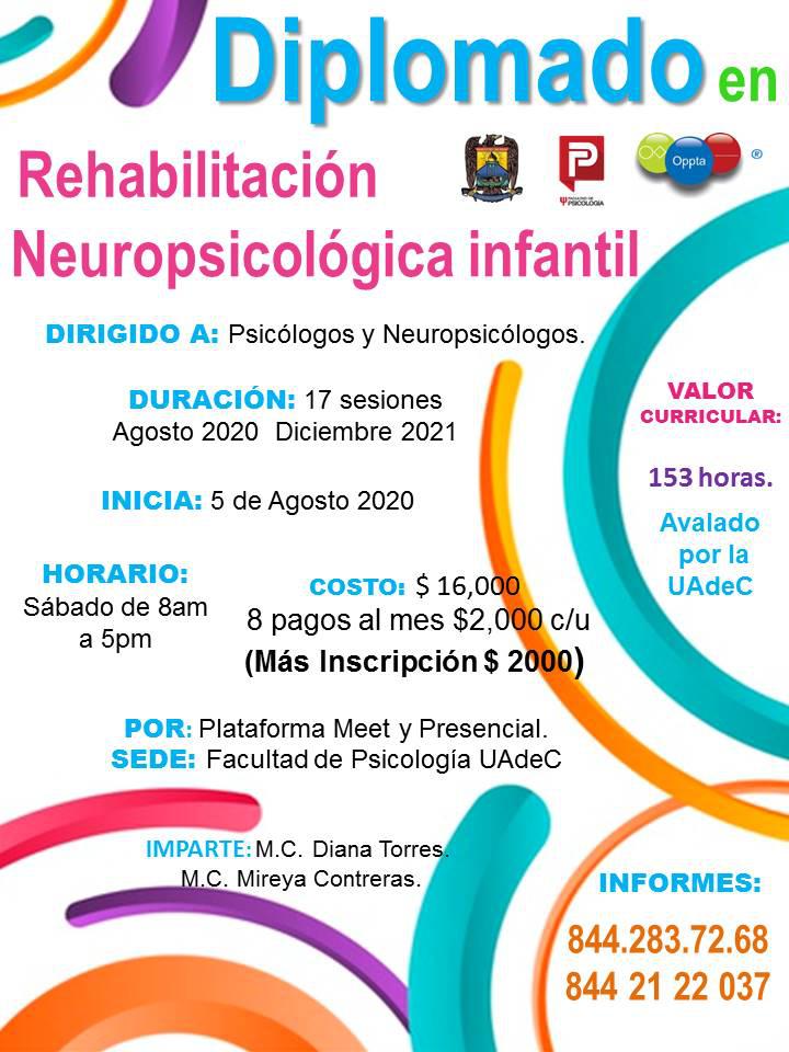 Convoca Facultad de Psicología al Diplomado en Rehabilitación Neuropsicológica Infantil