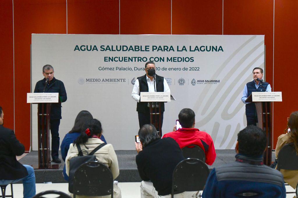 002 SE REÚNEN GOBERNADORES DE COAHUILA Y DURANGO PARA CONOCER ESTATUS DE ?AGUA SA LUDABLE PARA LA LAGUNA’