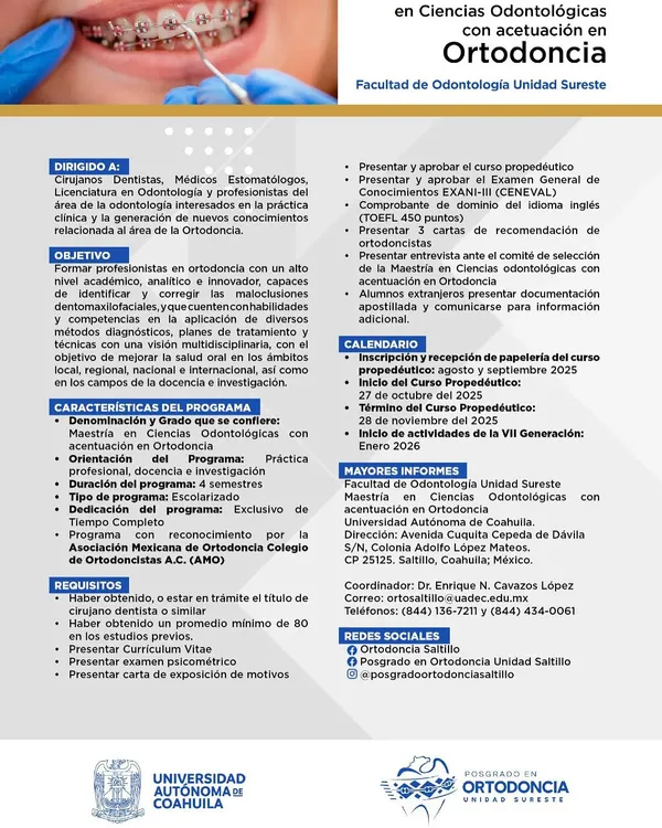 Maestría en Ciencias Odontológicas