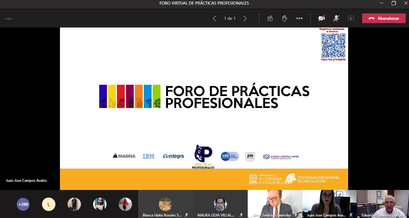 Realiza UAdeC Foro de Practica s Profesionales en Línea 1