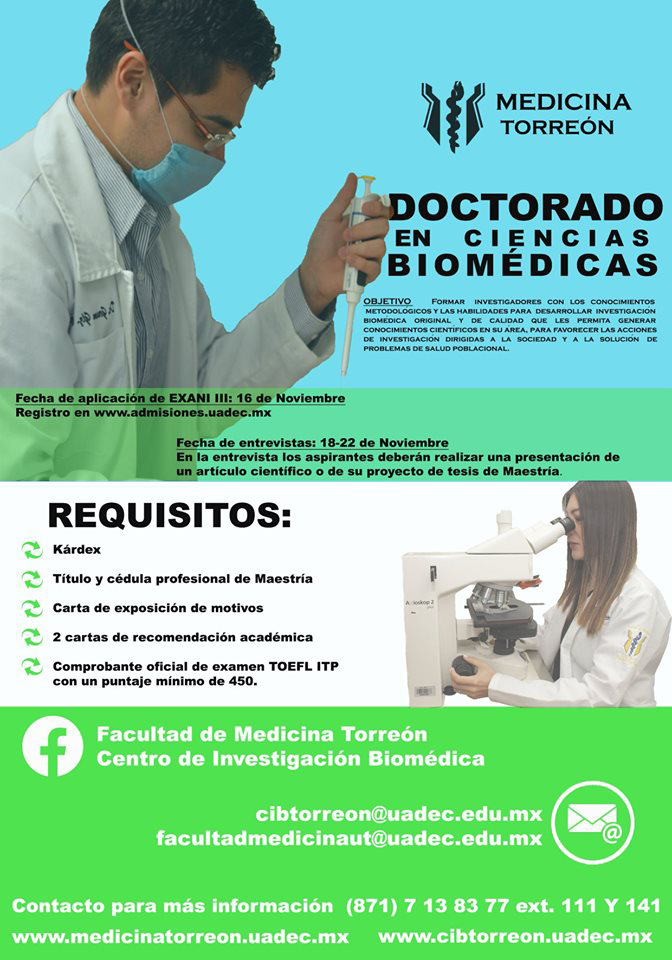 Cursa Maestria o Doctorado en la Facultad de Medicina UT 1