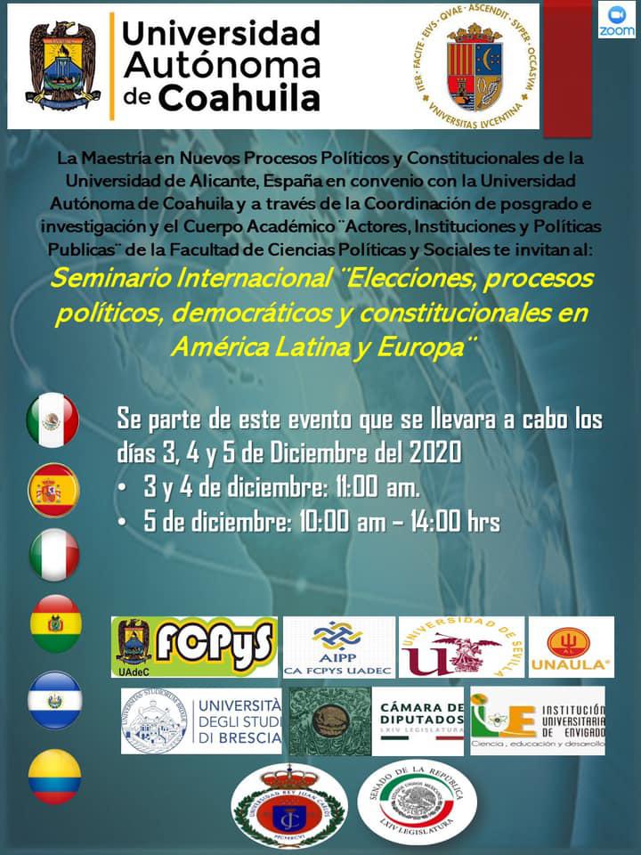 Invita FCPyS a Seminario Internacional sob re Derecho Político y Constitucional-1