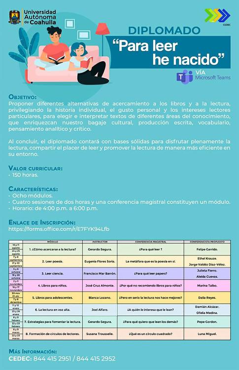 Ofrece UAdeC Talleres y Diplomados para Do centes, Alumnos y Público en General 6