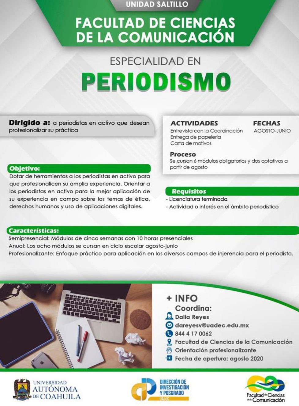 Especialidad en Periodismo