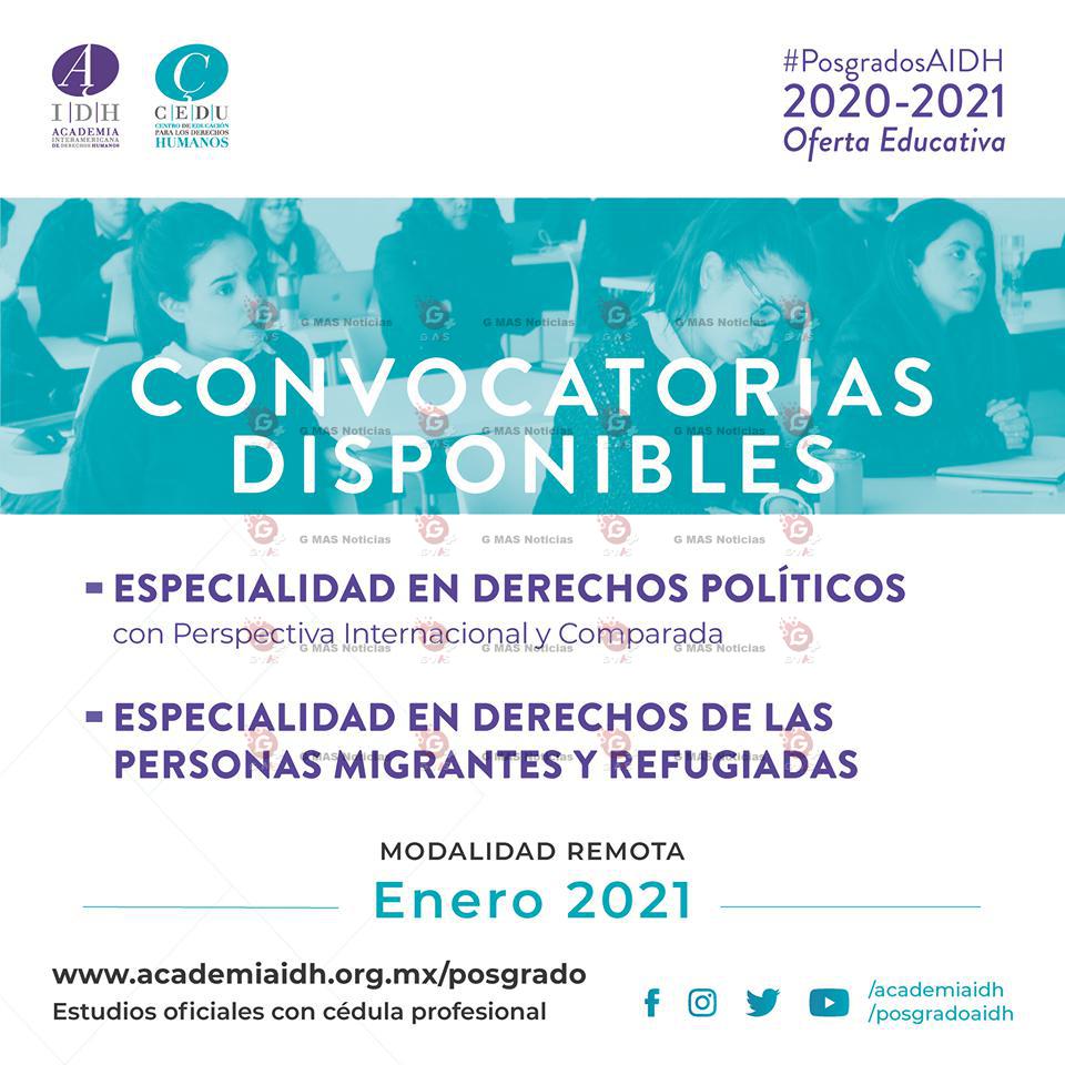 Especialidad en Derechos Politicos c on Perspectiva Internacional y Comparada y Especialidad en Derechos de las Personas Migrantes y Refugiadas