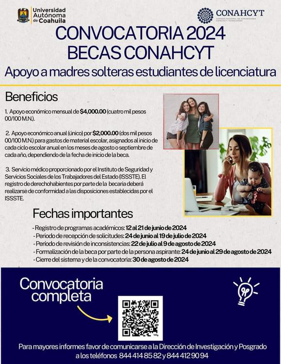 Beca CONAHCYT Apoyo a Madres Solteras
