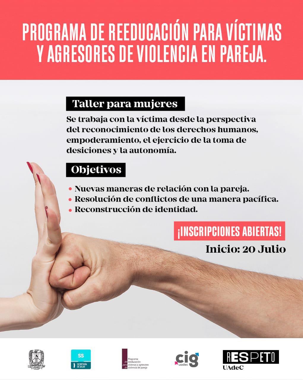 Convoca UAdeC a Talleres de Reeducacioěn para Viěctimas y Agresores de Violencia en Pareja 2