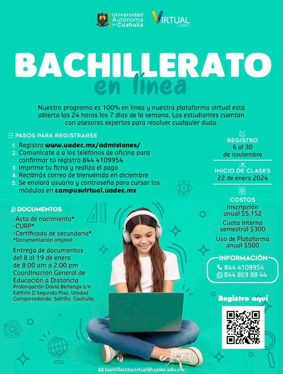 Cursa en la UAdeC el Bachillerato en Línea (1)